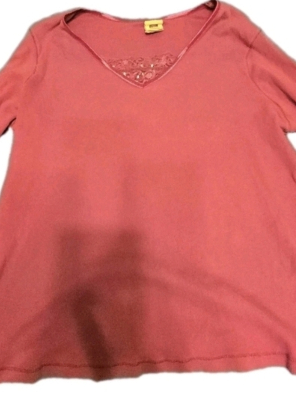 Vintage Faded Glory Velvet V‑Neck Top Women’s 18W/20W Magenta Purple Plus Size